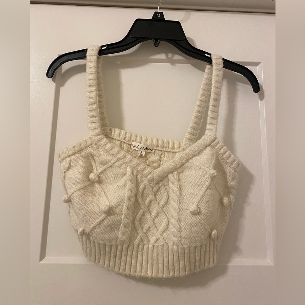 For Love & Lemons Crop Knit Sleeveless Top